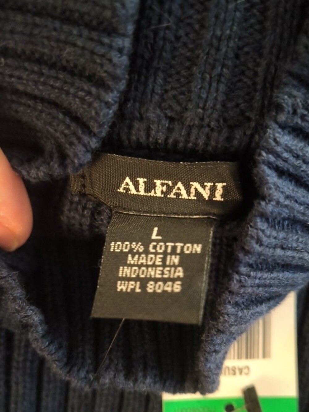 Alfani Navy Ribbed Sweater - Picture 6 of 6